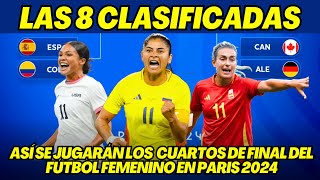 JUEGOS OLÍMPICOS PARÍS 2024 ASÍ SE JUGARÁN LOS CUARTOS DE FINAL DEL FÚTBOL FEMENINO [upl. by Brigida836]