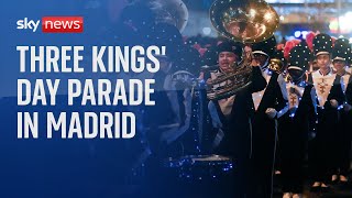 Three Kings Day parade begins in Madrid [upl. by Sunev]