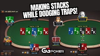 100 NL GG Live Play  Making Stacks While Dodging Traps [upl. by Nnylylloh]