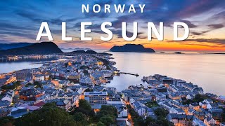 Alesund Norway by Drone Footage [upl. by Elburt]