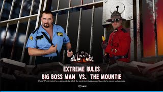 The Big BossMan vs The Mountie Prison Block Brawl WWE 2K24 [upl. by Kostman947]