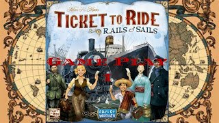 Ticket to Ride Rails and Sails Game Play 1 [upl. by Nythsa251]