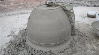 how to make big planter pot at homehow to make flower pot DIY Plantercement pot [upl. by Riane]