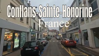 ConflansSainteHonorine 4k  Driving French region [upl. by Haiacim405]