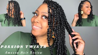 Beginner Friendly Amazon Passion Twists Hair Review and TutorialRubber Band Method [upl. by Nayllij979]