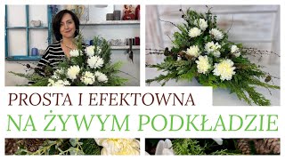 BIAŁA CHRYZANTEMA NA ŻYWYM PODKŁADZIE  WARSZTATY [upl. by Yeclek609]