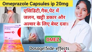 Omeprazole Capsules ip 20mg uses in hindi  Omez capsules ip 20mg  Acidity  Pranjali Satpute [upl. by Luckin]