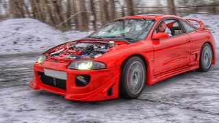 MITSUBISHI ECLIPSE RESTORATION V6 TWIN TURBO SWAP AND AWD CONVERSION 20 MIN TIMELAPSE [upl. by Riamo]