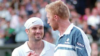 Boris Becker vs Andre Agassi 1995 Wimbledon SF Highlights [upl. by Branham]