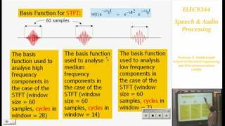 Speech and Audio Processing 5 TimeFrequency Analysis  Professor E Ambikairajah [upl. by Mihalco]