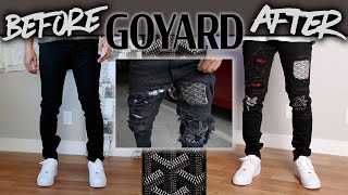 DIY  Custom GOYARD Denim Jeans  JULIUS [upl. by Wanyen]