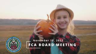 FCA Board Meeting November 10 2022 [upl. by Aissert]