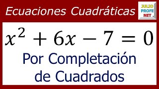 ECUACIONES CUADRÁTICAS POR COMPLETACIÓN DE CUADRADOS  Ejercicio 1 [upl. by Kerrill]