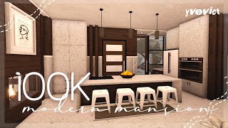 100K MODERN MANSION NOGAMEPASS  BLOXBURG SPEEDBUILD [upl. by Ikcim]