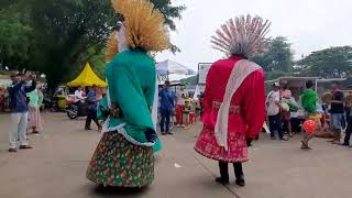 ondel ondel kembar betawi bawa anak ondel ondel baju pink dan orange [upl. by Yvon]