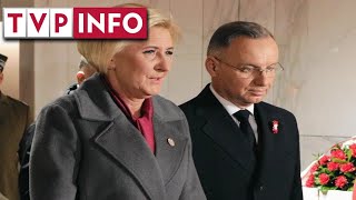 Dudowie na obchodach 11 listopada Co skrywał opatrunek prezydenta [upl. by Jolenta]