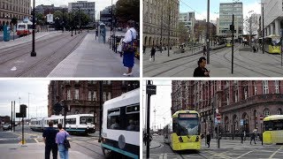 Manchester St Peters Square Metrolink Contrasts 1990s  2017 [upl. by Knutson272]