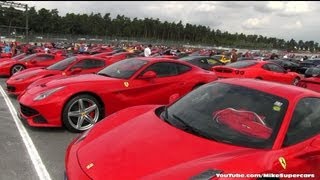 Ferrari Racing Days  Hockenheim more 500 Ferraris in parking lot [upl. by Lauber]