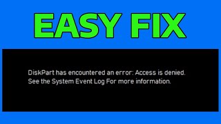 How To Fix Diskpart Has Encountered an Error Access is Denied [upl. by Janice658]