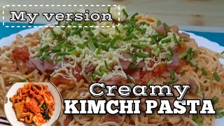 MY VERSION OF CREAMY KIMCHI PASTA  ELLES KITCHEN [upl. by Saval]