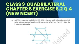 class 9 quadrilateral chapter 8 exercise 82 question 4 solution NCERT CBSE [upl. by Obara]