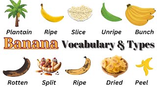 Banana vocabulary in English 🍌 Types of bananas  Different types of bananas in English [upl. by Ennagrom]