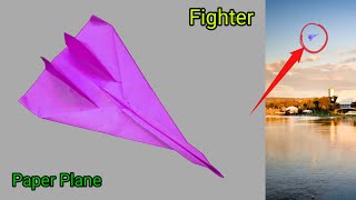 best jet fighter paper airplane fly farbest paper plane fighter jet [upl. by Randi]