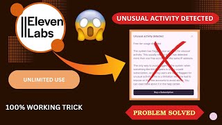 How To Fix Elevenlabs Unusual Activity Detected Problemelevenlabs Unusualactivity [upl. by Enerol]