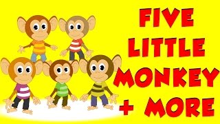 Five Little monkeys  Nursery Rhymes  Plus More [upl. by Aiuoqes]