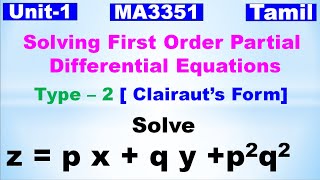 Partial Differential Equations  Solving first Order PDE  Clairauts Form  Solve z  pxqyp2 q2 [upl. by Bick]