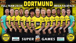 Borussia Dortmund Facepack PES 2021  25 Players  Season 2324 SIDER ◆ CPK ⚽ أوجه دورتموند 2324 [upl. by Eelynnhoj]