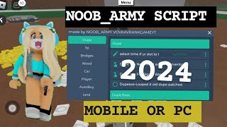 Lumber tycoon 2 🌊 NoobArmy Script Using Mobile or Pc Working UPDATED 2024🔥 [upl. by Eah]