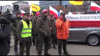 Protest Leśników przeciwko szkodliwym dla Polski decyzjom MKiŚ 6 12 2024 [upl. by Dnalra]