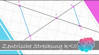 Zentrische Streckung mit negativem Streckungsfaktor k  Einfach Easy  Mathe [upl. by Ancilin]