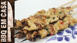 RECEITA DE ESPETINHO DE FRANGO chicken kebab [upl. by Nnylecyoj]