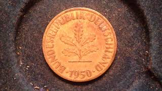 10 Pfennig Coin Of Germany Dated 1950 [upl. by Yurt]