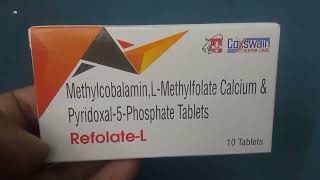 RefolateL Tablet  Methylcobalamin LMethylfolate Calcium amp Pyridoxal5Phosphate Tablets [upl. by Edana]