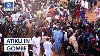 2023 Election Large Crowd Receives Atiku In Gombe [upl. by Arnelle82]