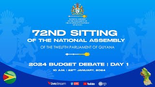 72ND SITTING – TWELFTH PARLIAMENT  2024 BUDGET DEBATE  DAY 1 [upl. by Yanahs]