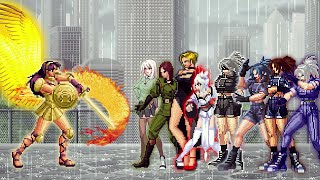 KOF Mugen Supreme Athena Vs Leona Heidern High Tech Whip Team [upl. by Cathey95]