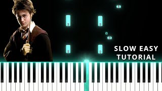 Harry Potter  Theme  Slow Easy Piano Tutorial [upl. by Rennug]