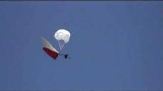 Hang gliding rescue parachute opening [upl. by Krause]