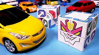 헬로카봇 큐브 와 카봇 변신 장난감 Hello Carbot Transformers car toys amp Carbot CUBE [upl. by Nanaj]