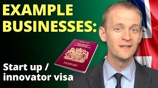 Innovator  startup visas EXAMPLE BUSINESSES 🇬🇧 ✅️ [upl. by Skvorak]