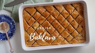 Baklava  Turkish Walnut Baklava Recipe using Phyllo Pastry [upl. by Aschim972]