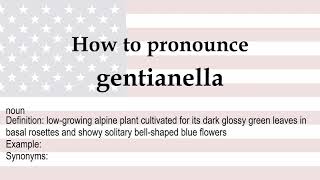 How to pronounce gentianella  meaning [upl. by Aymahs]