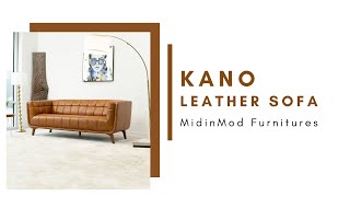 Kano Sofa  Cognac Leather  MidinMod Furniture [upl. by Ttirrem548]