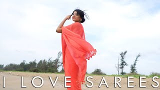 Just 16 Cherry Red Saree  Office Wear Red Cotton Saree  I Love Sarees shorts [upl. by Aluin]