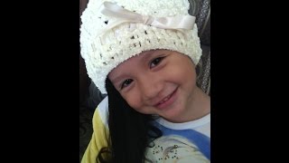 GORRO TEJIDO A CROCHET PARA NIÑA PASO A PASO [upl. by Airbas303]