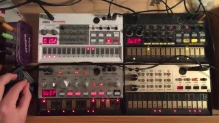 KORG Volca sample bass beats keys TECHNO 3 [upl. by Atiuqihc133]